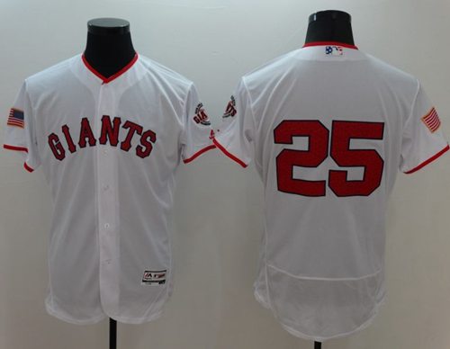 Giants #25 Barry Bonds White Fashion Stars & Stripes Flexbase Authentic Stitched MLB jerseys